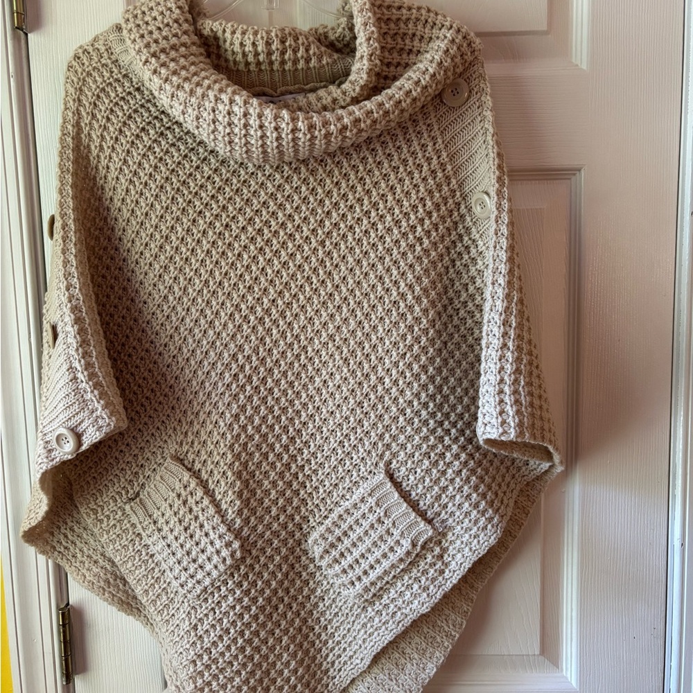 Love By Design Cream Knit Poncho